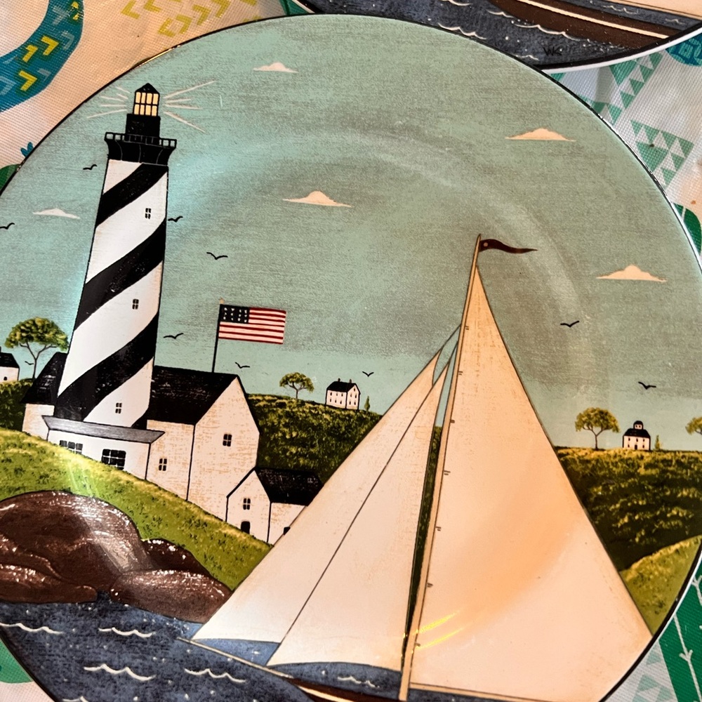 Sakura Coastal Breeze Salad Plates - set of 4 - Picture 2 of 4
